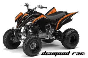 Yamaha Raptor 350 ATV Graphic Kit - 2004-2014 Diamond Race Orange