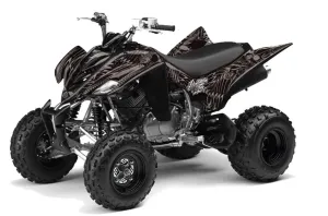 Yamaha Raptor 350 ATV Graphic Kit - 2004-2014 Skulls and Hammers Silver