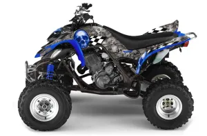 Yamaha Raptor 660 ATV Graphic Kit - 2001-2005 Checkered Skull Blue