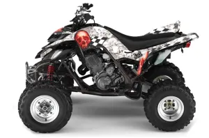 Yamaha Raptor 660 ATV Graphic Kit - 2001-2005 Checkered Skull Red