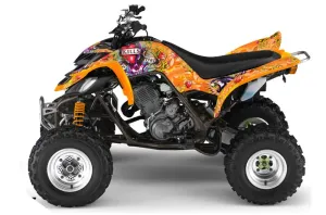 Yamaha Raptor 660 ATV Graphic Kit - 2001-2005 Ed Hardy - Love Kills Orange