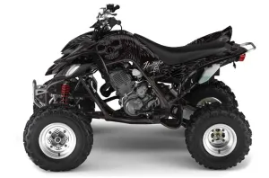 Yamaha Raptor 660 ATV Graphic Kit - 2001-2005 Skulls n Hammers Silver