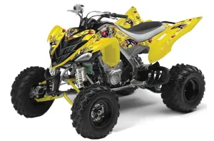 Yamaha Raptor 700 ATV Graphic Kit - 2006-2012 Ed Hardy - Love Kills Yellow