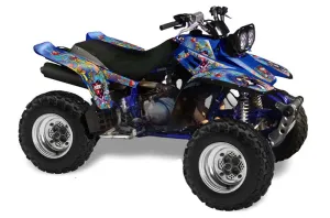 Yamaha Warrior 350 ATV Graphic Kit - All Years Ed Hardy - Love Kills Blue