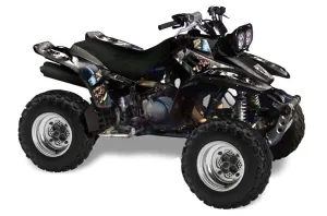 Yamaha Warrior 350 ATV Graphic Kit - All Years Mad Hatter Silver