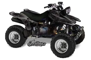 Yamaha Warrior 350 ATV Graphic Kit - All Years Skulls N Hammers Silver