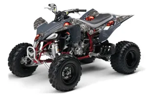 Yamaha YFZ 450 ATV Graphic Kit - 2004-2014 Checkered Skull Red