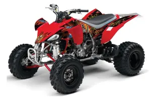 Yamaha YFZ 450 ATV Graphic Kit - 2004-2014 Ed Hardy - Pirates Red