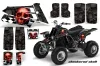 Yamaha Banshee 350 (Full Bore Plastics) ATV Graphic Kit - All Years Checkered Skull Red