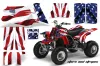 Yamaha Banshee 350 (Full Bore Plastics) ATV Graphic Kit - All Years Stars n Stripes Red