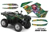 Yamaha Grizzly 700 / 550 ATV Graphic Kit - 2007-2014 Ed Hardy - Love Kills Green