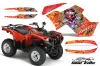 Yamaha Grizzly 700 / 550 ATV Graphic Kit - 2007-2014 Ed Hardy - Love Kills Red