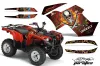 Yamaha Grizzly 700 / 550 ATV Graphic Kit - 2007-2014 Ed Hardy - Pirates Red