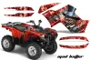 Yamaha Grizzly 700 / 550 ATV Graphic Kit - 2007-2014 Mad Hatter Red