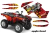 Yamaha Grizzly 700 / 550 ATV Graphic Kit - 2007-2014 Motorhead Red