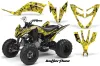 Yamaha Raptor 250 ATV Graphic Kit - 2008-2014 Butterfly Yellow