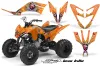 Yamaha Raptor 250 ATV Graphic Kit - 2008-2014 Ed Hardy - Love Kills Orange