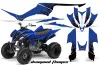 Yamaha Raptor 350 ATV Graphic Kit - 2004-2014 Diamond Flames Blue