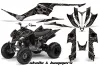 Yamaha Raptor 350 ATV Graphic Kit - 2004-2014 Skulls and Hammers Silver