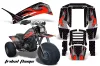 Yamaha Shaft DX 225 - 3 Wheeler ATV Graphic Kit - 1983-1985 Tribal Flame Red