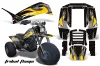 Yamaha Shaft DX 225 - 3 Wheeler ATV Graphic Kit - 1983-1985 Tribal Flame Yellow