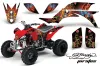 Yamaha YFZ 450 ATV Graphic Kit - 2004-2014 Ed Hardy - Pirates Red