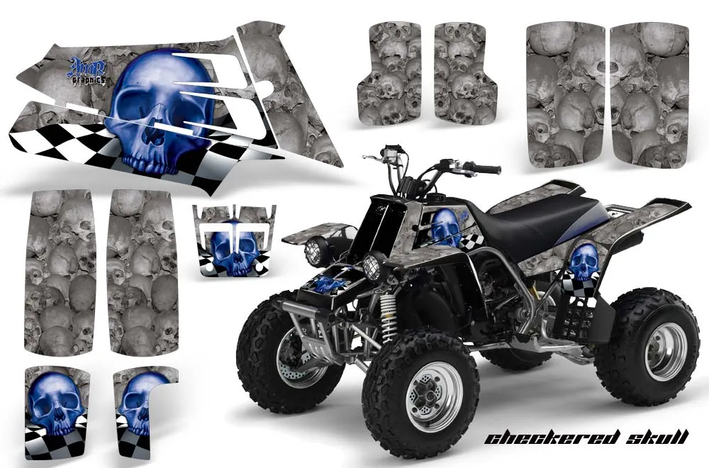 Yamaha Banshee 350 (Full Bore Plastics) ATV Graphic Kit - All Years Checkered Skull Blue
