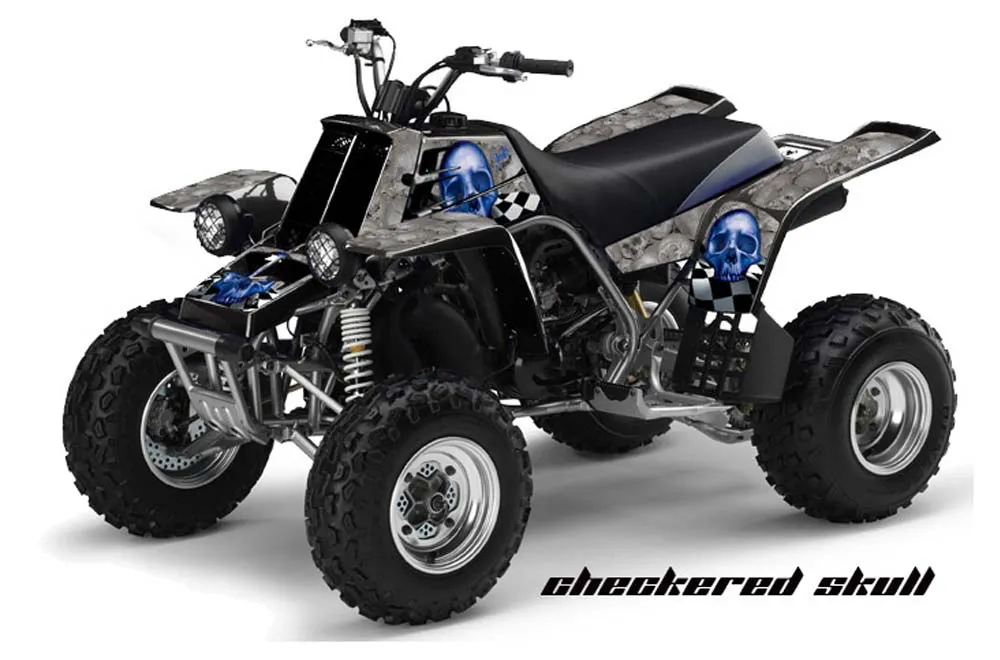 Yamaha Banshee 350 (Full Bore Plastics) ATV Graphic Kit - All Years Checkered Skull Blue