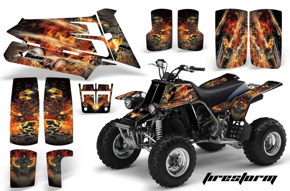 Yamaha Banshee 350 (Full Bore Plastics) ATV Graphic Kit - All Years Firestorm Black