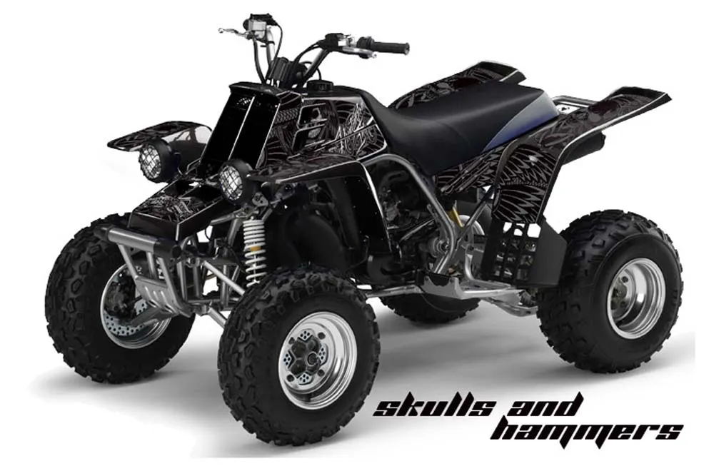 Yamaha Banshee 350 (Full Bore Plastics) ATV Graphic Kit - All Years Skulls and Hammers Black