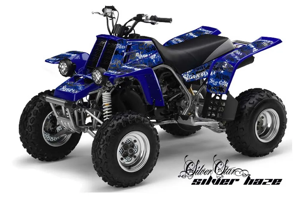 Yamaha Banshee 350 (Full Bore Plastics) ATV Graphic Kit - All Years Silver Star - Silverhaze Blue