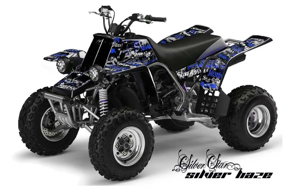 Yamaha Banshee 350 (Full Bore Plastics) ATV Graphic Kit - All Years Silver Star - Silverhaze Blue