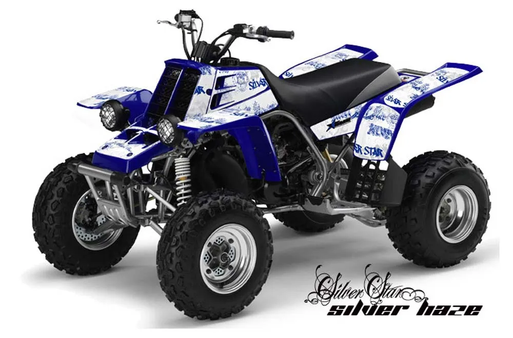 Yamaha Banshee 350 (Full Bore Plastics) ATV Graphic Kit - All Years Silver Star - Silverhaze Blue