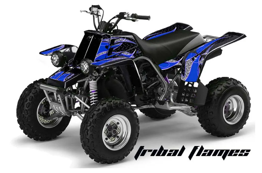 Yamaha Banshee 350 (Full Bore Plastics) ATV Graphic Kit - All Years Tribal Flames Blue