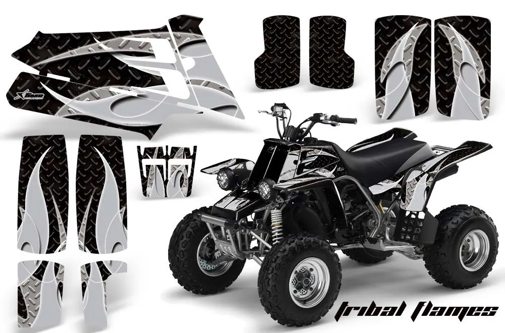 Yamaha Banshee 350 (Full Bore Plastics) ATV Graphic Kit - All Years Tribal Flames Silver