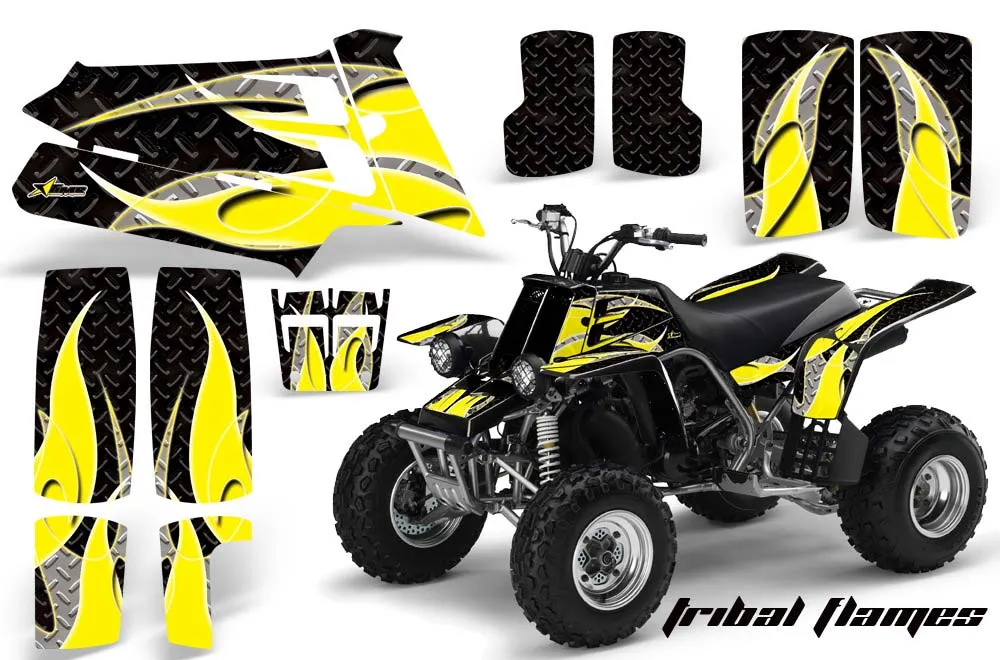 Yamaha Banshee 350 (Full Bore Plastics) ATV Graphic Kit - All Years Tribal Flames Yellow