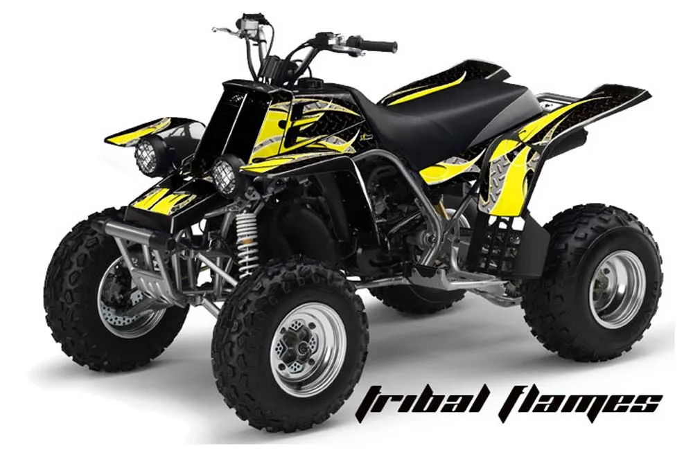 Yamaha Banshee 350 (Full Bore Plastics) ATV Graphic Kit - All Years Tribal Flames Yellow