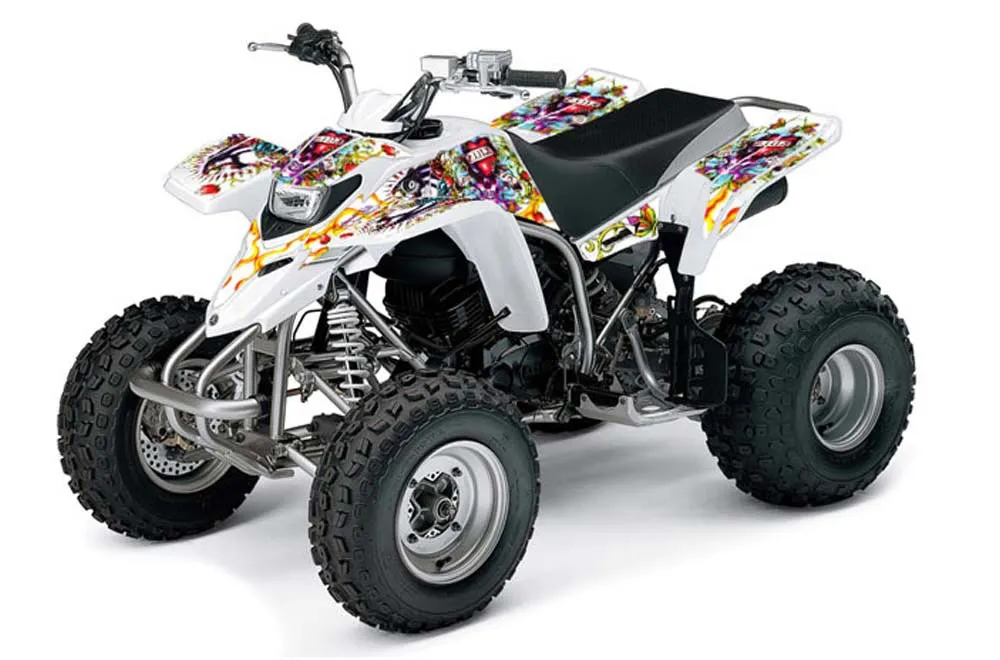 Yamaha Blaster YFS200 ATV Graphic Kit - 1988-2001 Ed Hardy - Love Kills White