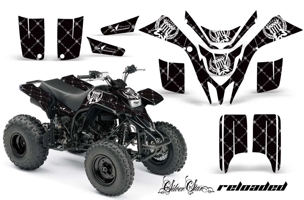 Yamaha Blaster YFS200 ATV Graphic Kit - 1988-2001 Silver Star - Reloaded Black