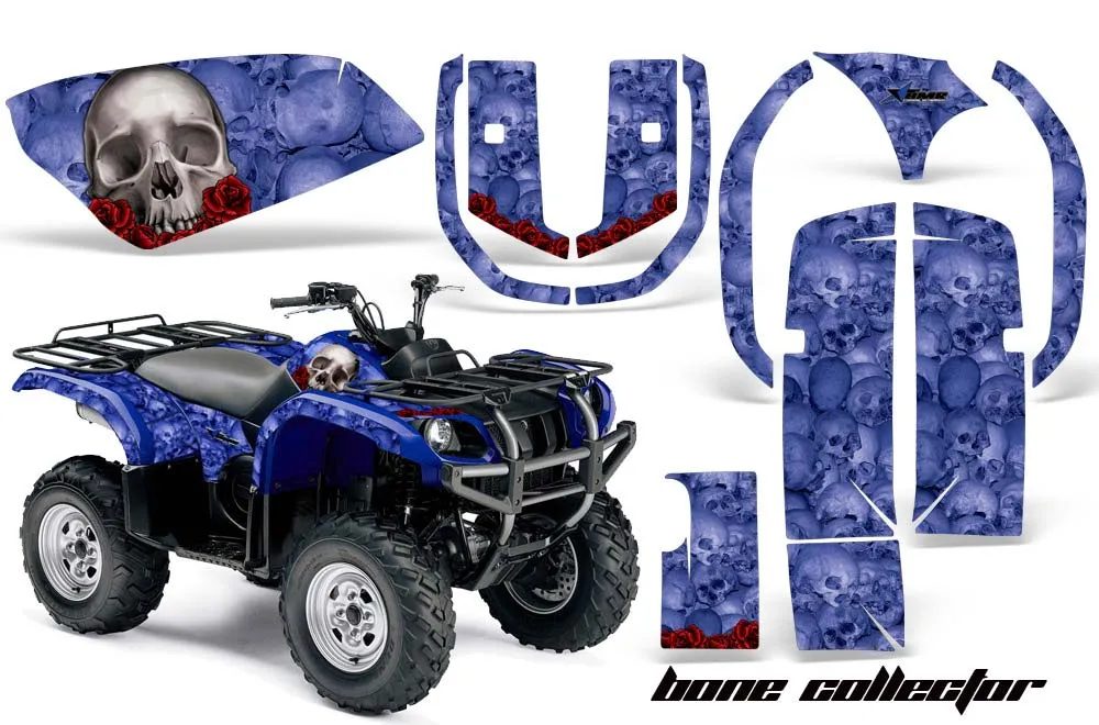 Yamaha Grizzly 660 ATV Graphic Kit - All Years Bone Collector Blue
