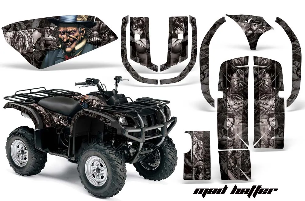 Yamaha Grizzly 660 ATV Graphic Kit - All Years Mad Hatter Black