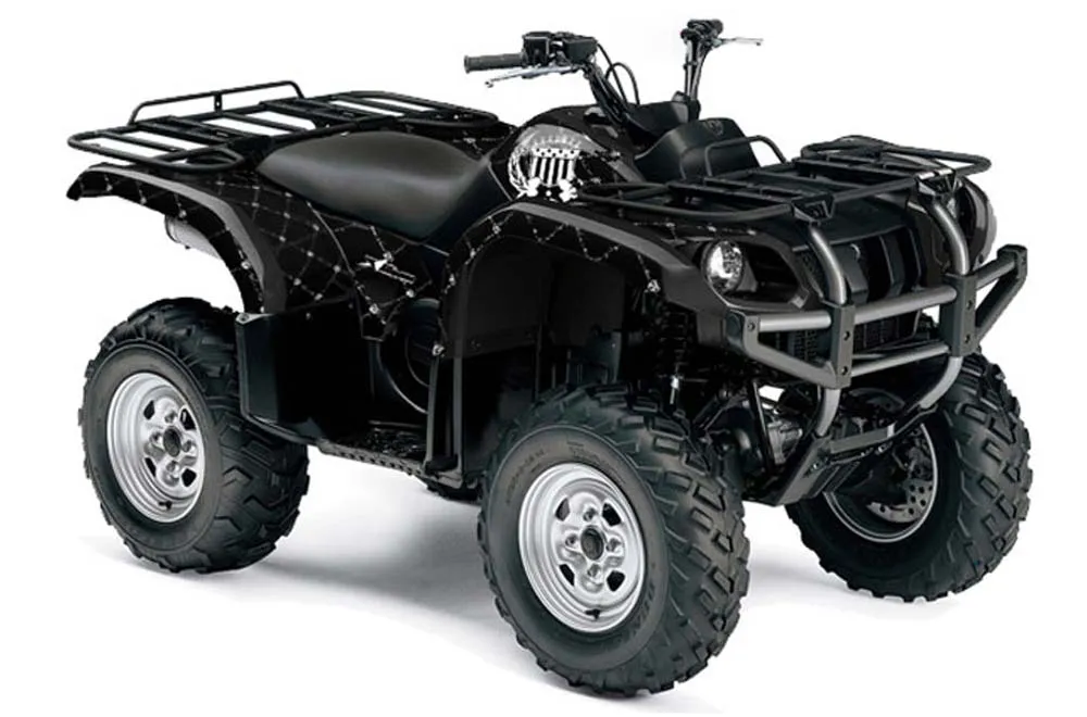 Yamaha Grizzly 660 ATV Graphic Kit - All Years Silver Star - Reloaded Black