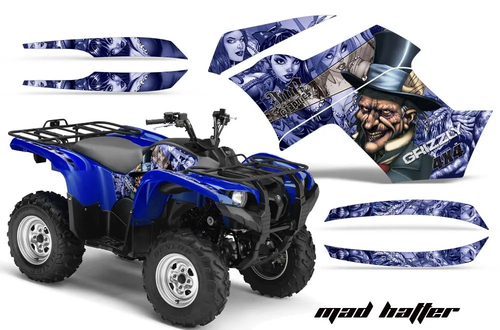 Yamaha Grizzly 700 / 550 ATV Graphic Kit - 2007-2014 Mad Hatter Blue