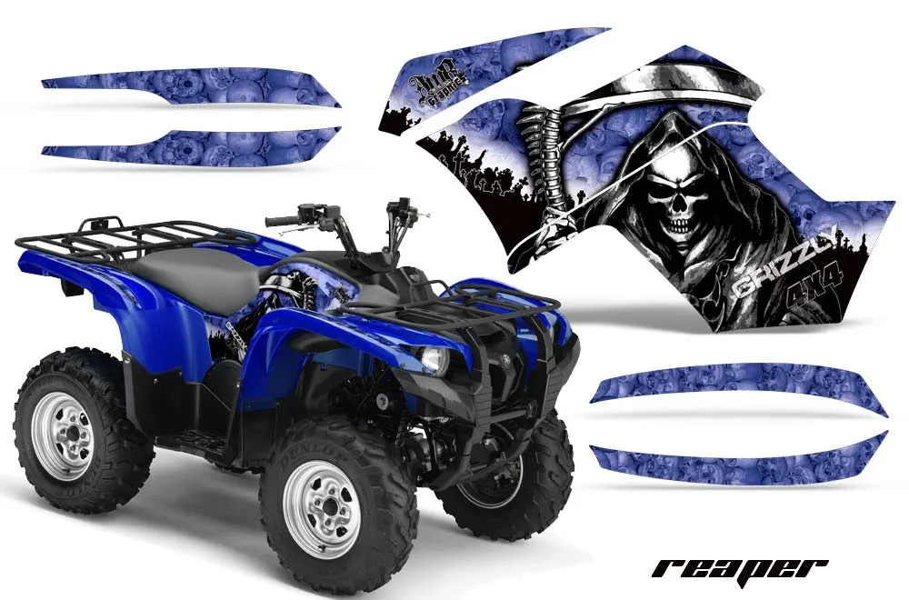 Yamaha Grizzly 700 / 550 ATV Graphic Kit - 2007-2014 Reaper Blue