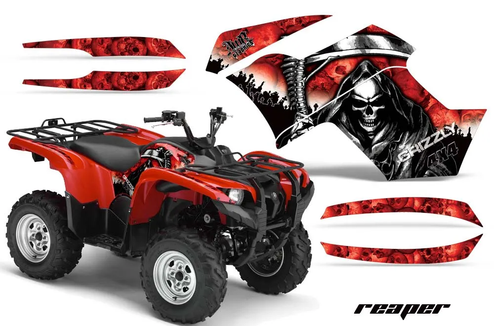Yamaha Grizzly 700 / 550 ATV Graphic Kit - 2007-2014 Reaper Red