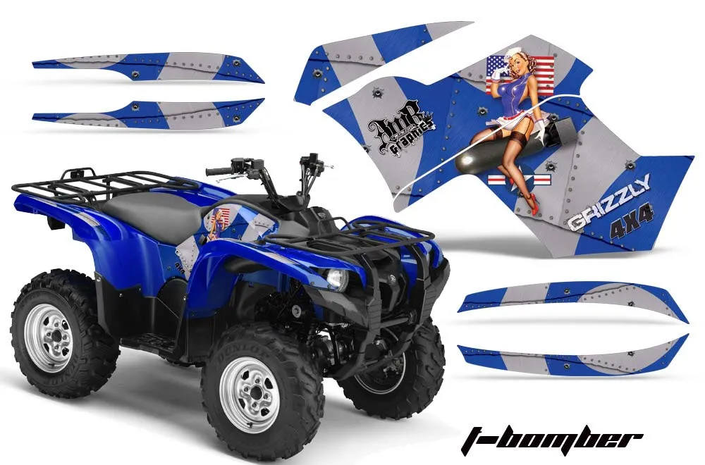 Yamaha Grizzly 700 / 550 ATV Graphic Kit - 2007-2014 T Bomber Blue