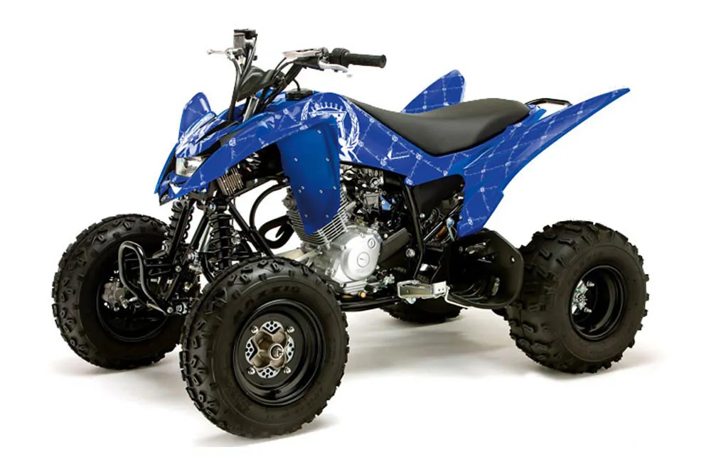 Yamaha Raptor 125 ATV Graphic Kit - 2011-2014 Silver Star - Reloaded Blue