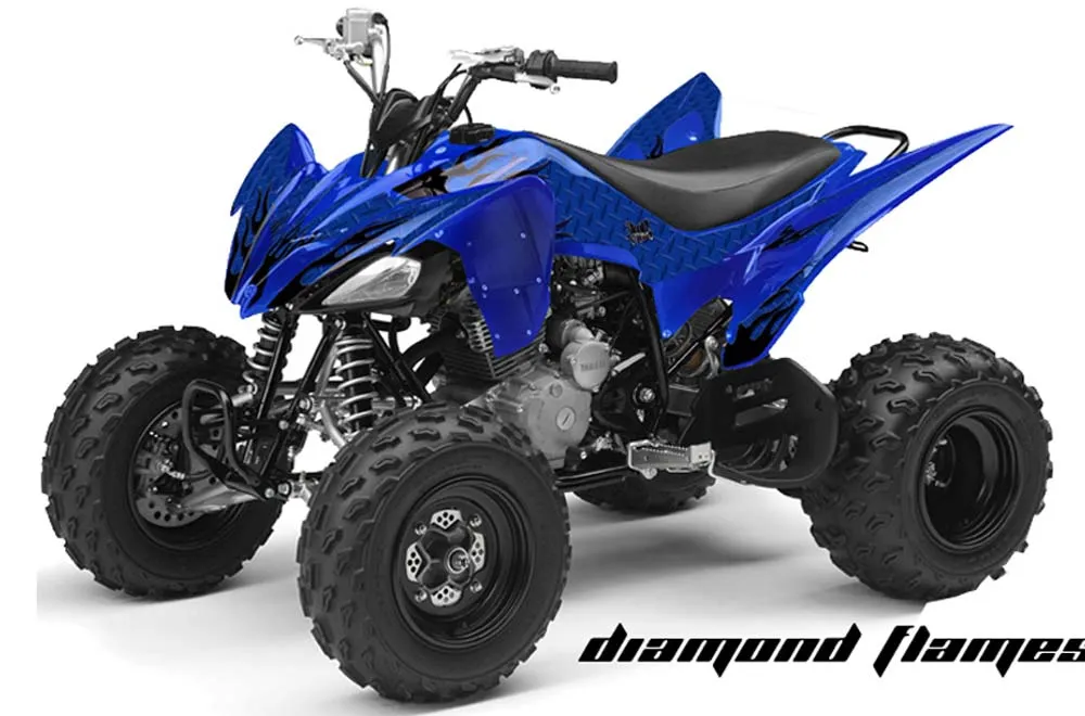 Yamaha Raptor 250 ATV Graphic Kit - 2008-2014 Diamond Flame Black