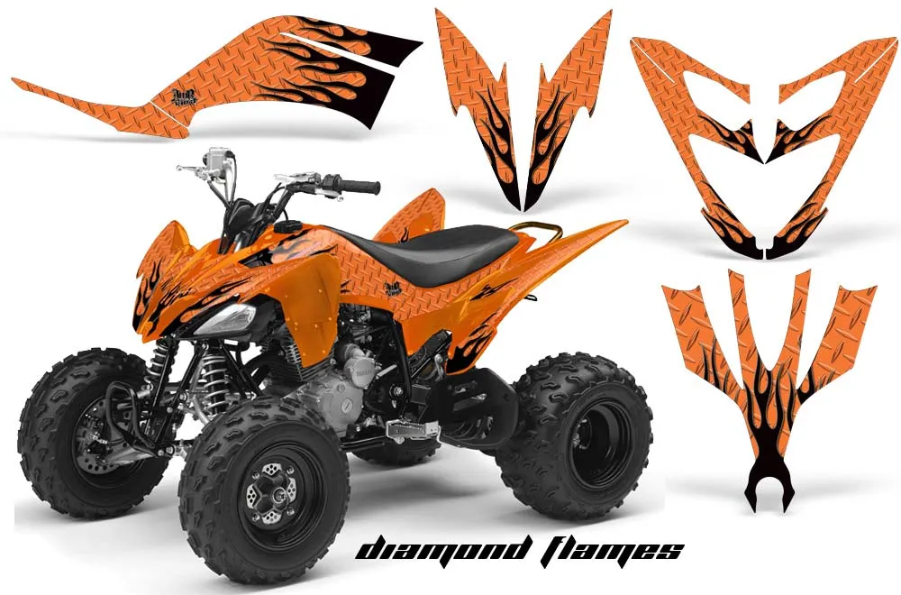 Yamaha Raptor 250 ATV Graphic Kit - 2008-2014 Diamond Flame Orange