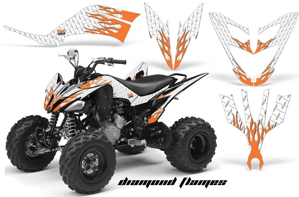 Yamaha Raptor 250 ATV Graphic Kit - 2008-2014 Diamond Flame White